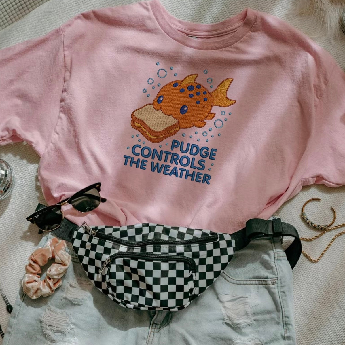 Pudge Controls The Weather Fish Embroidered T-Shirt/Sweatshirt/Hoodies