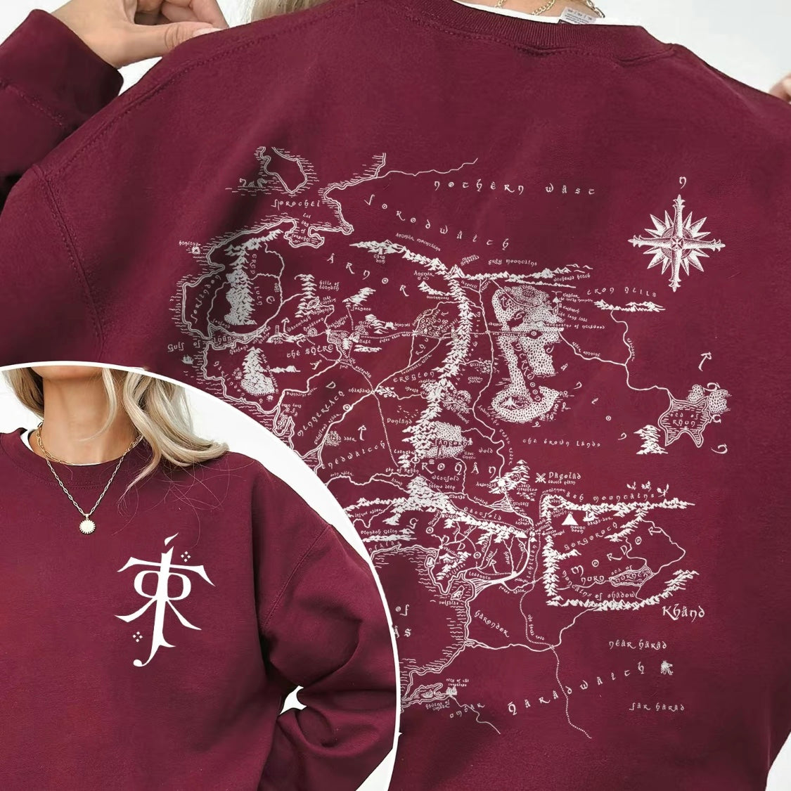 LOTR Lord of The Rings Map T-Shirt/Sweatshirt/Hoodie