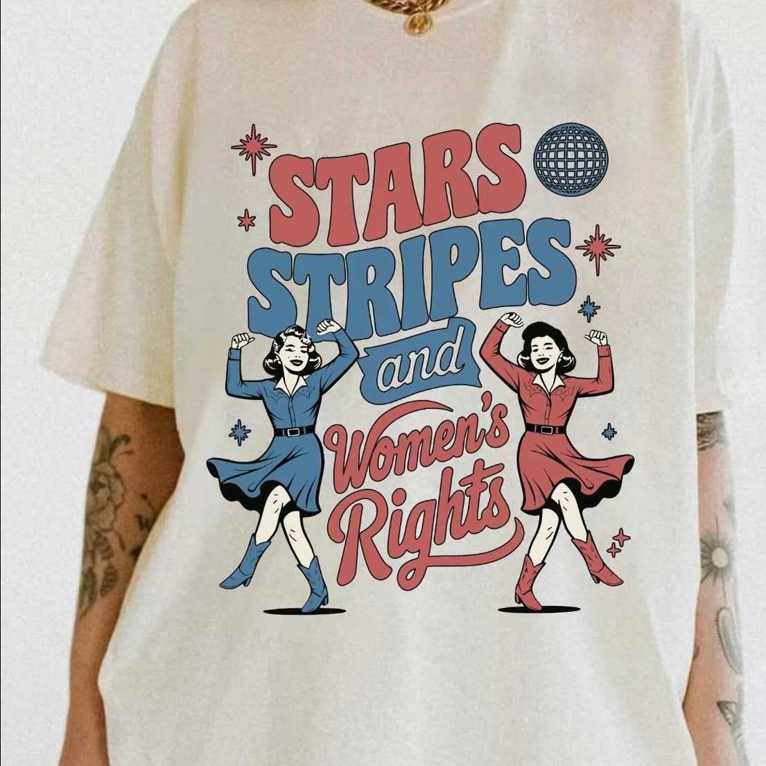 4th of July Feminist Stars Stripes and Women's Rights T-Shirt/Sweatshirt/Hoodies