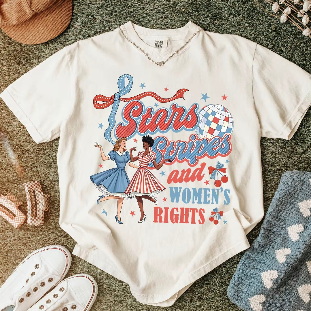 4th of July Feminist Stars Stripes and Women's Rights T-Shirt/Sweatshirt/Hoodies