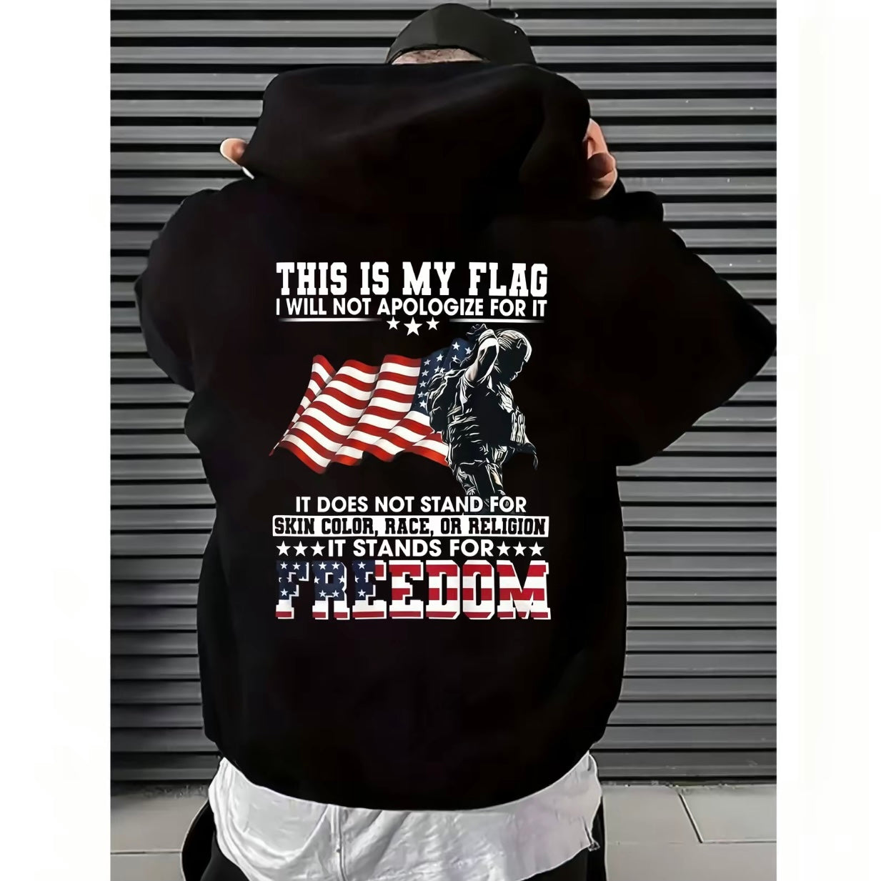 American Flag & Soldier Print T-Shirt/Sweatshirt/Hoodie