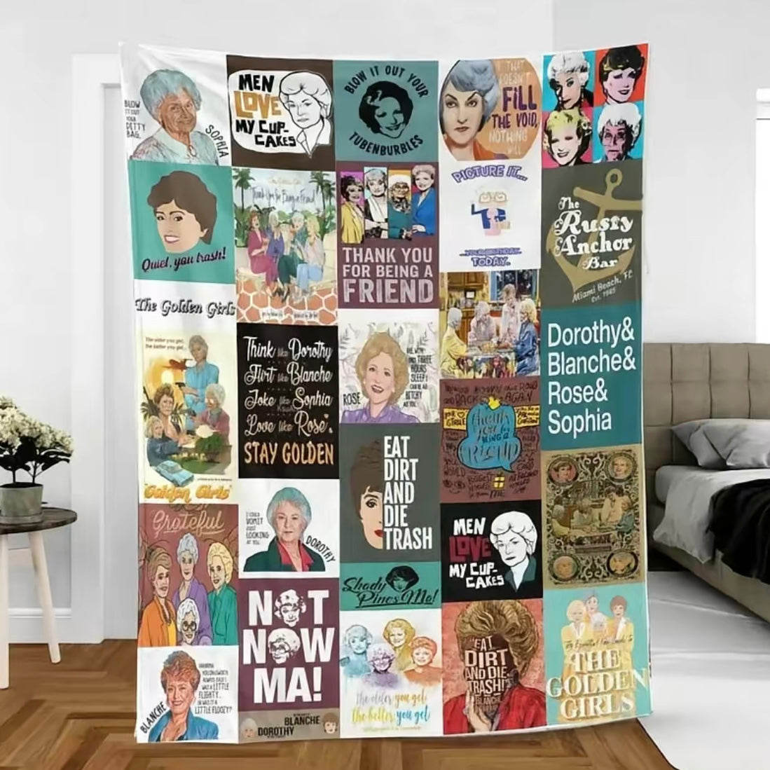 Golden Girls Sitcom Premium Fleece Pattern Flannel Blanket