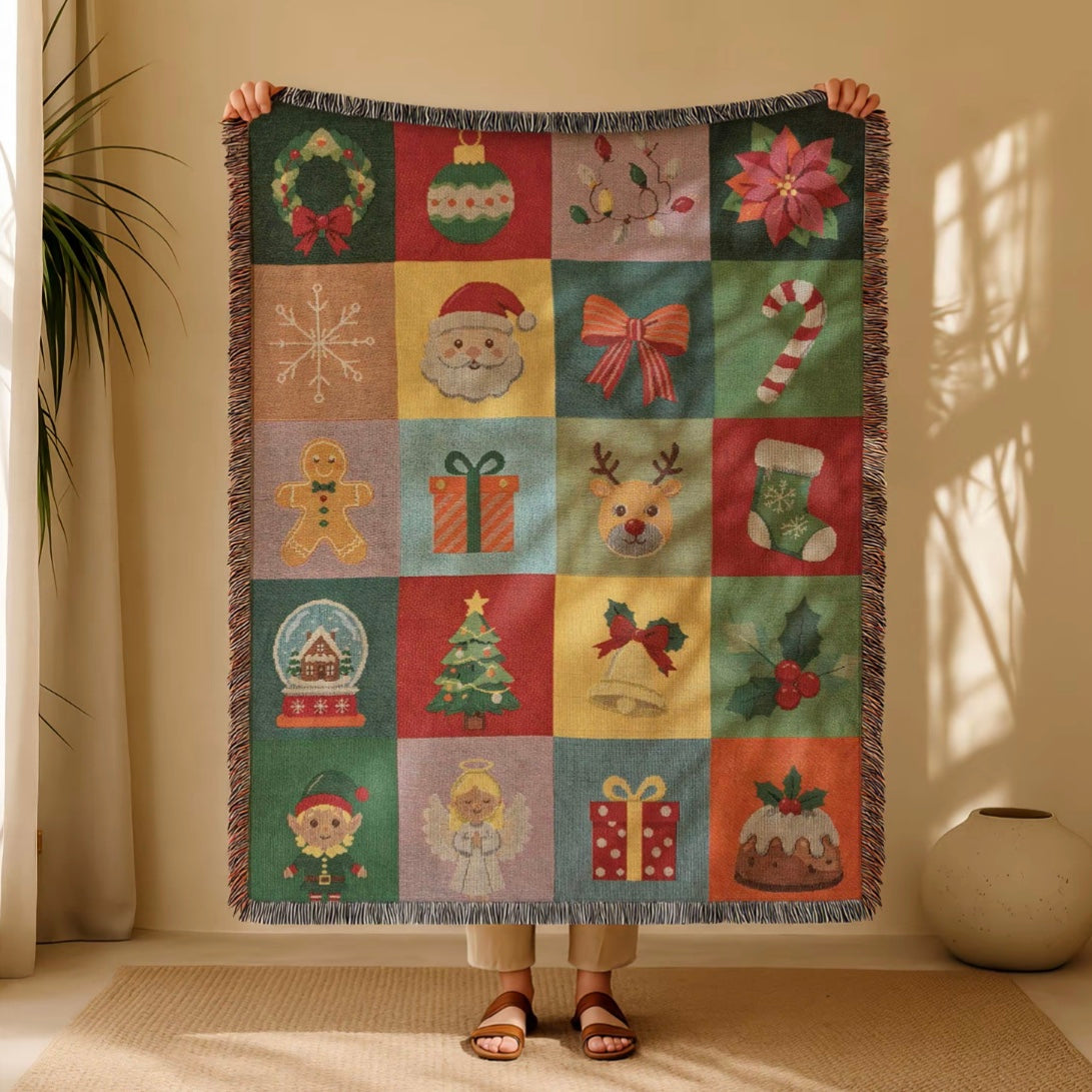 Christmas Patchwork Flannel Blanket