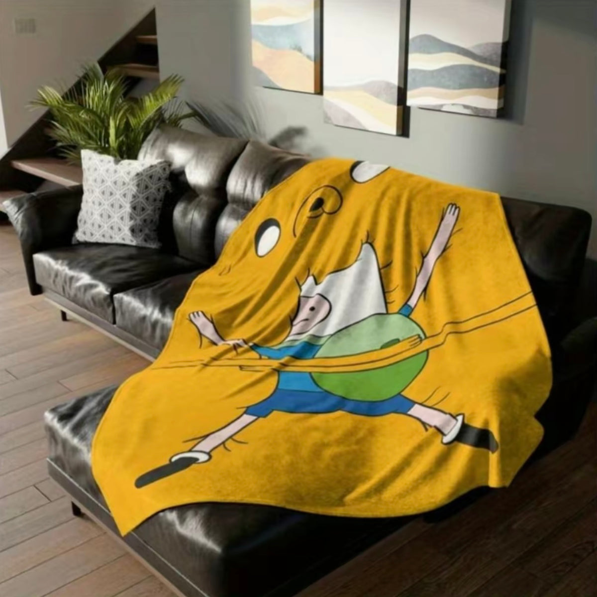 Adventure Time Pattern Flannel Blanket