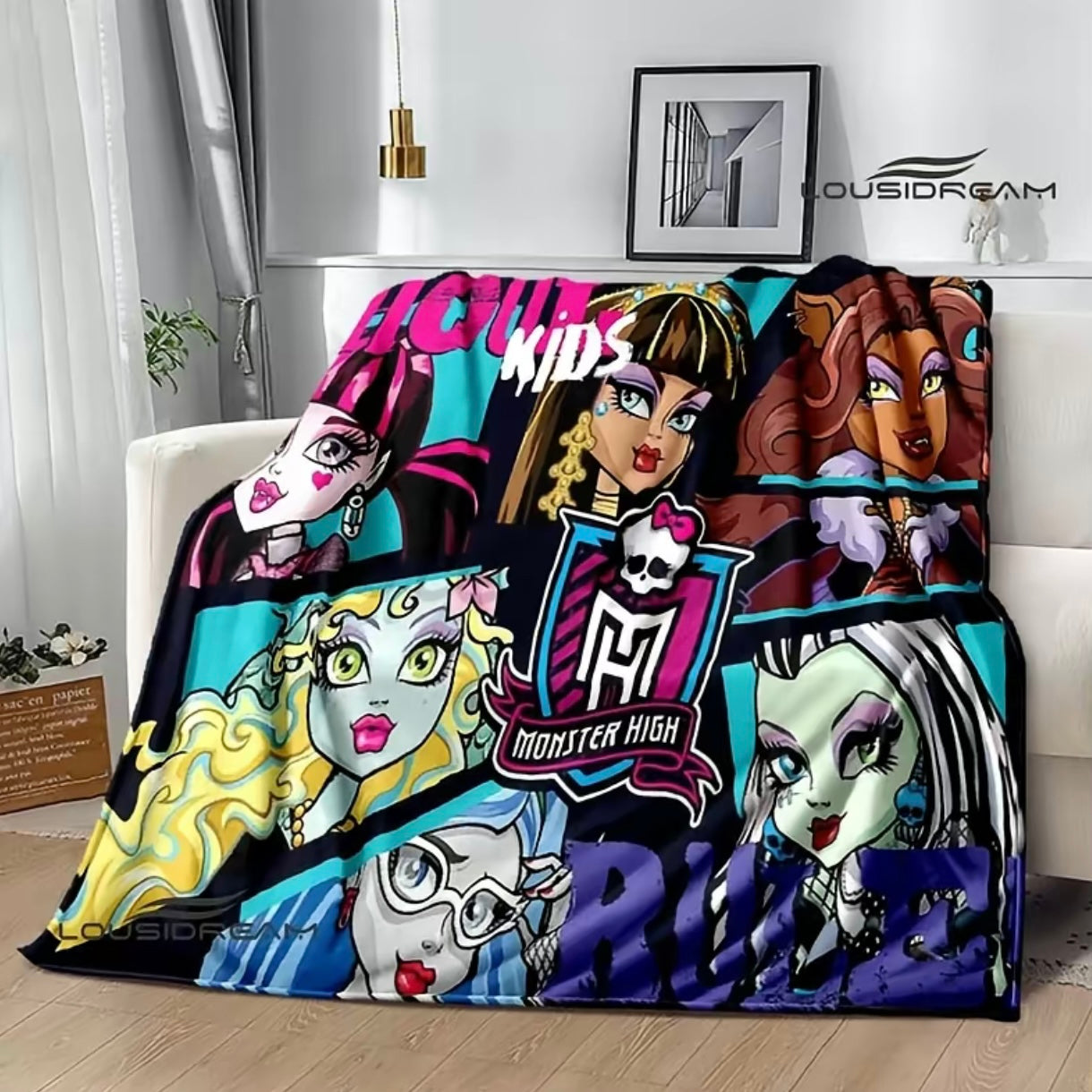 Monster High Cartoon Pattern Flannel Blanket