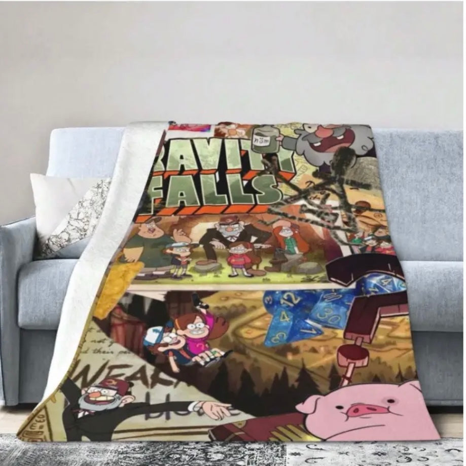 Gravity Falls Pattern Flannel Blanket