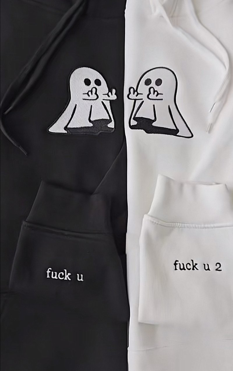 Embroidered Ghost Middle Finger T-Shirt/Sweatshirt/Hoodie