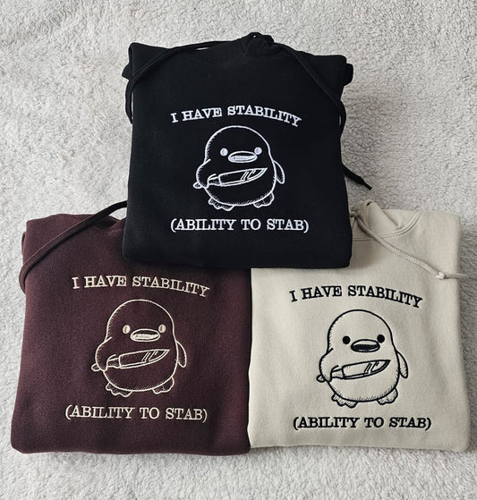 Embroidered I have stability T-Shirt/Sweatshirt/Hoodie