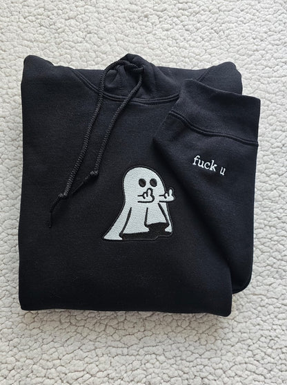 Embroidered Ghost Middle Finger T-Shirt/Sweatshirt/Hoodie