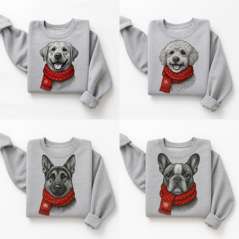 Christmas Dog – 50 Dog Breeds in Festive Santa T-Shirt/Sweatshirt/Hoodie