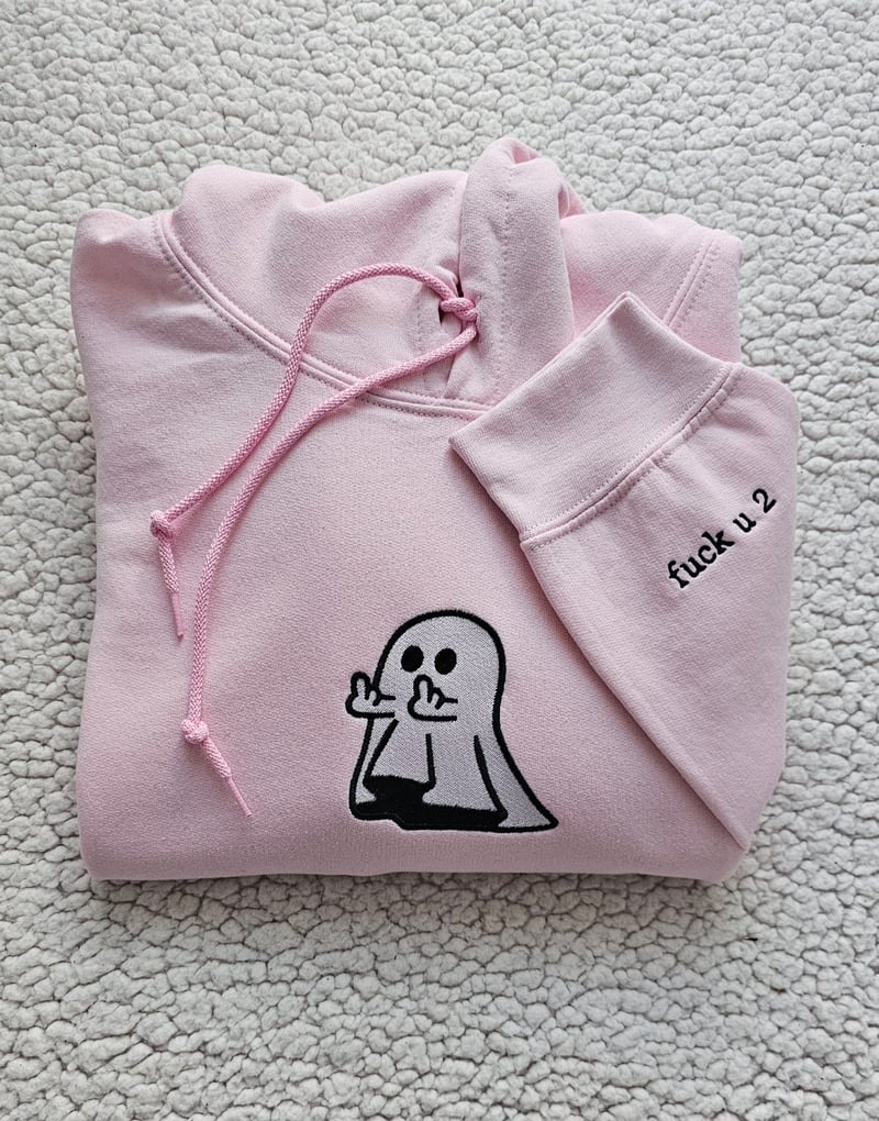 Embroidered Ghost Middle Finger T-Shirt/Sweatshirt/Hoodie