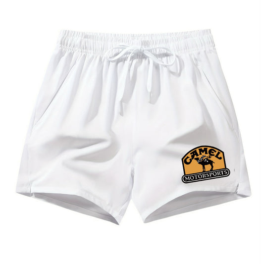 Vintage Camel Drawstring Waist Shorts