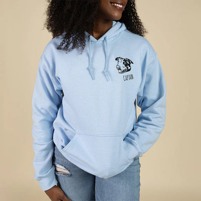 Custom Pet Facial Portrait Embroidered Outline T-shirt/Sweatshirt/Hoodie