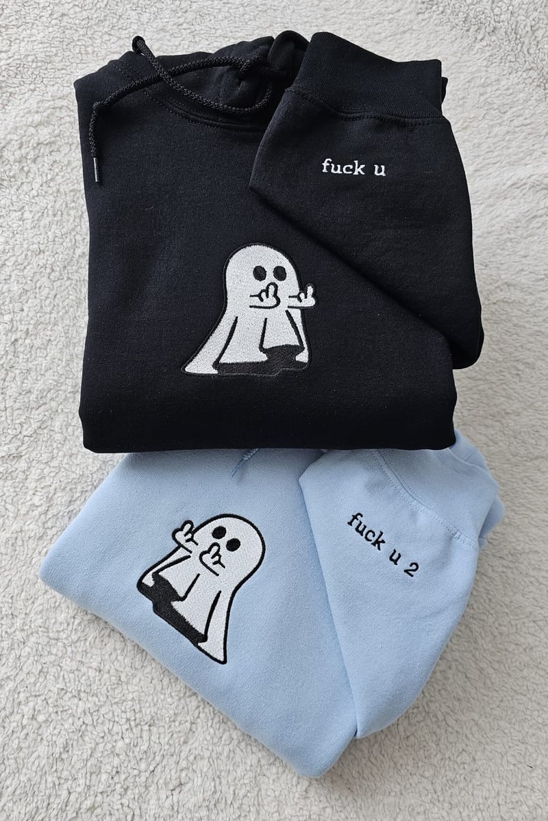 Embroidered Ghost Middle Finger T-Shirt/Sweatshirt/Hoodie