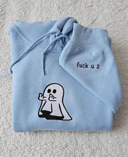 Embroidered Ghost Middle Finger T-Shirt/Sweatshirt/Hoodie