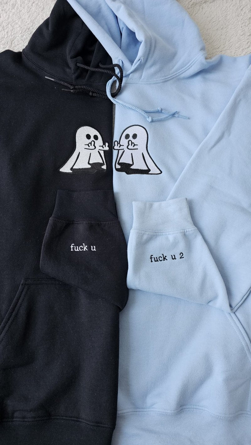 Embroidered Ghost Middle Finger T-Shirt/Sweatshirt/Hoodie