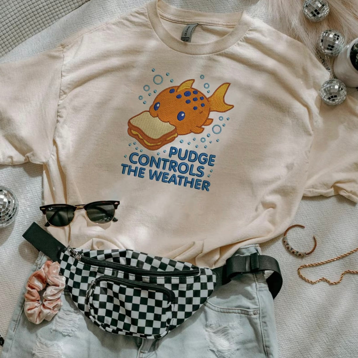 Pudge Controls The Weather Fish Embroidered T-Shirt/Sweatshirt/Hoodies