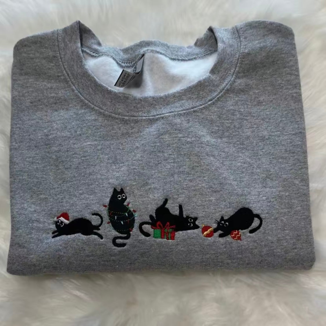 Christmas Cats Embroidered T-Shirt/Sweatshirt/Hoodie