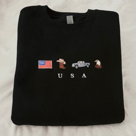 USA Embroidered T-Shirt/Sweatshirt/Hoodie