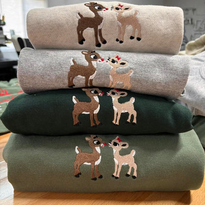 Embroidered Rudolph Christmas T-Shirt/Sweatshirt/Hoodie