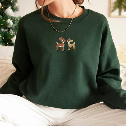 Embroidered Rudolph Christmas T-Shirt/Sweatshirt/Hoodie