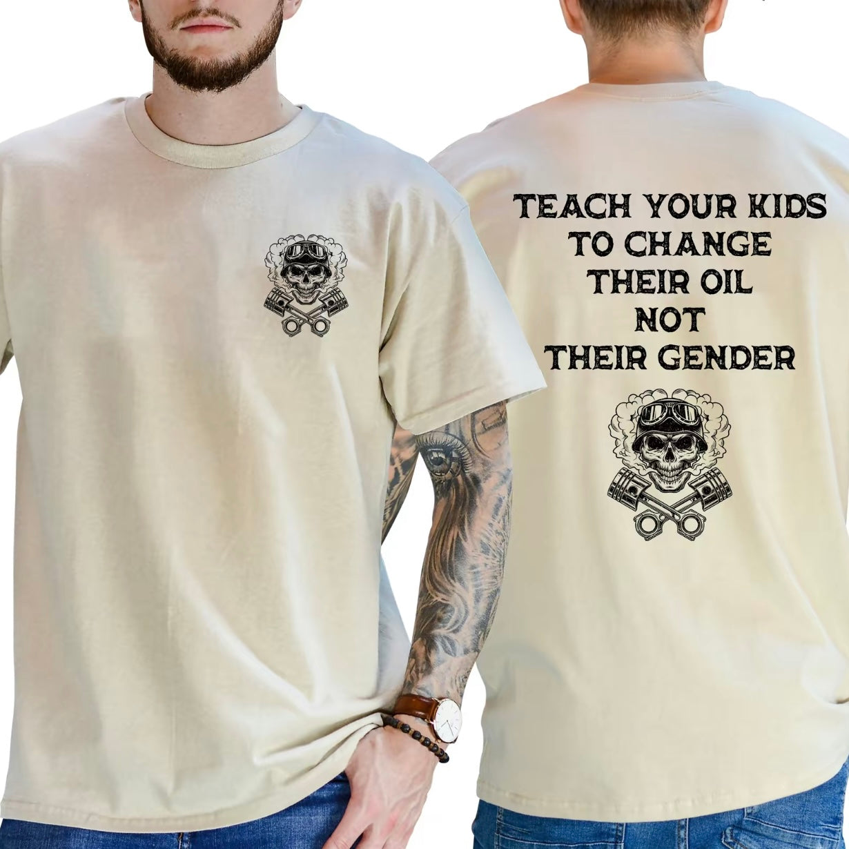 Teach Your Kids To Change Their Oil Not Their Gender Bold Statement T-Shirt/Sweatshirt/Hoodie