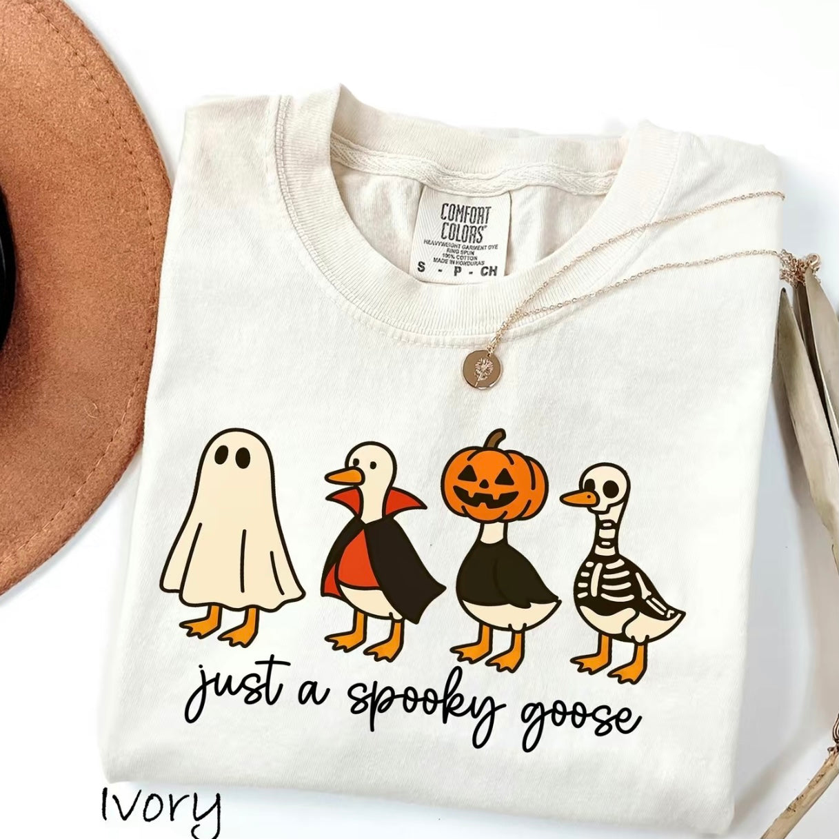 Just A Spooky Goose Shirt Funny Halloween Goose T-Shirt/Sweatshirt/Hoodie