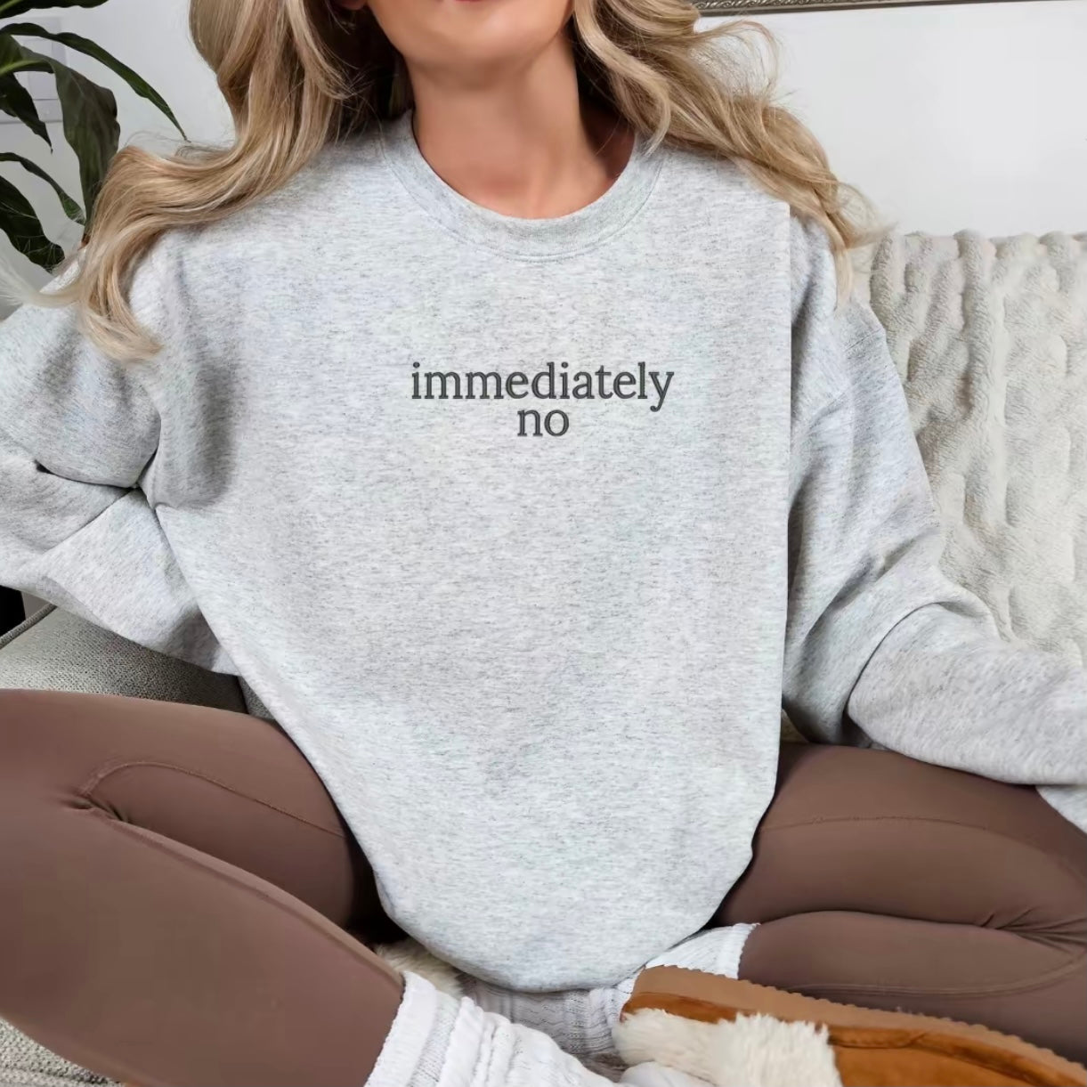 Immediately No Embroidered T-Shirt/Sweatshirt/Hoodie