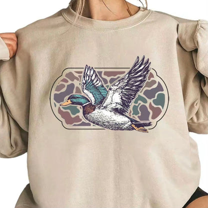 Camo Flying Mallard Bird Vintage T-Shirt/Sweatshirt/Hoodie