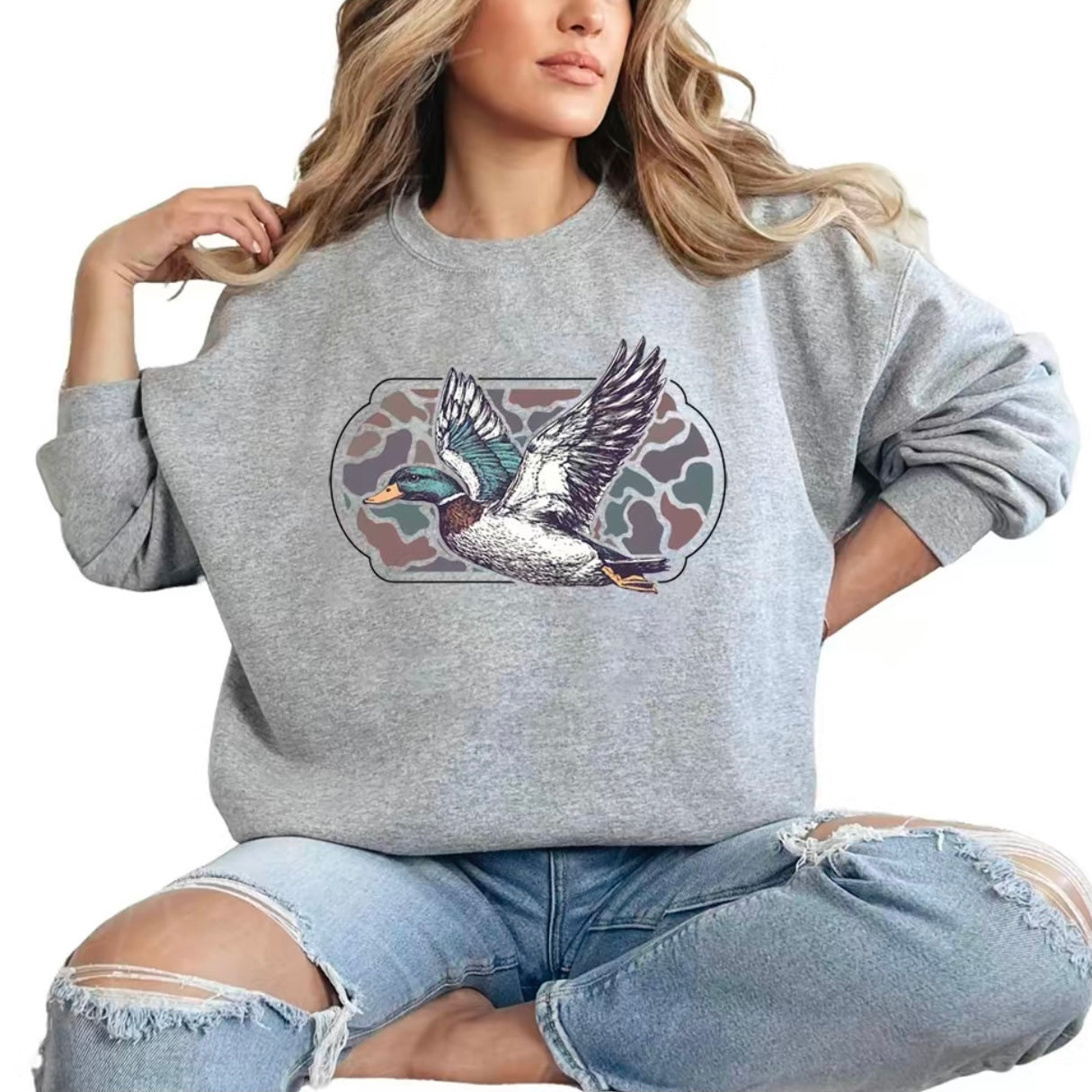 Camo Flying Mallard Bird Vintage T-Shirt/Sweatshirt/Hoodie