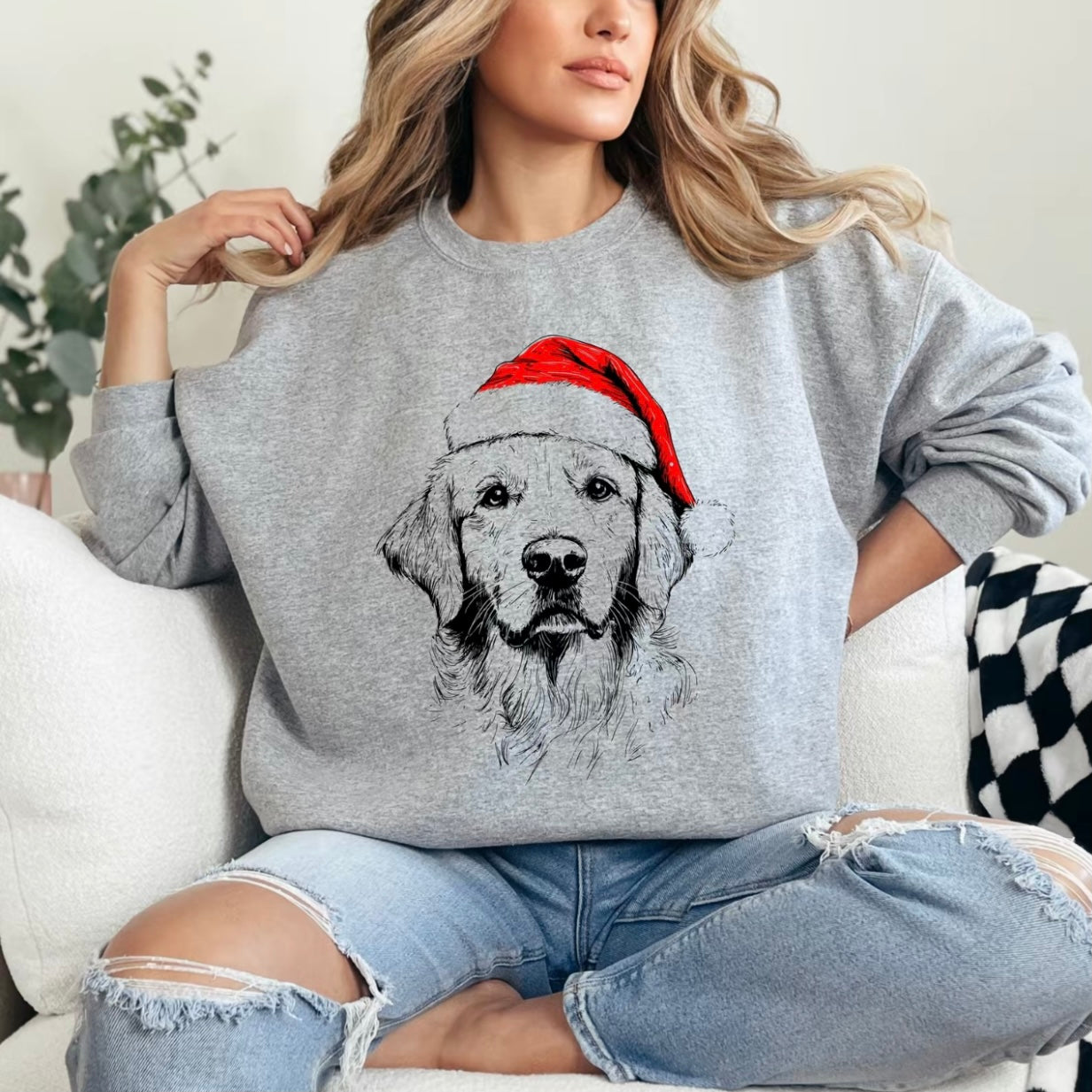 Santa Paws Christmas Dog 50 Dog Breeds In Festive Santa Hat T-Shirt/Sweatshirt/Hoodie