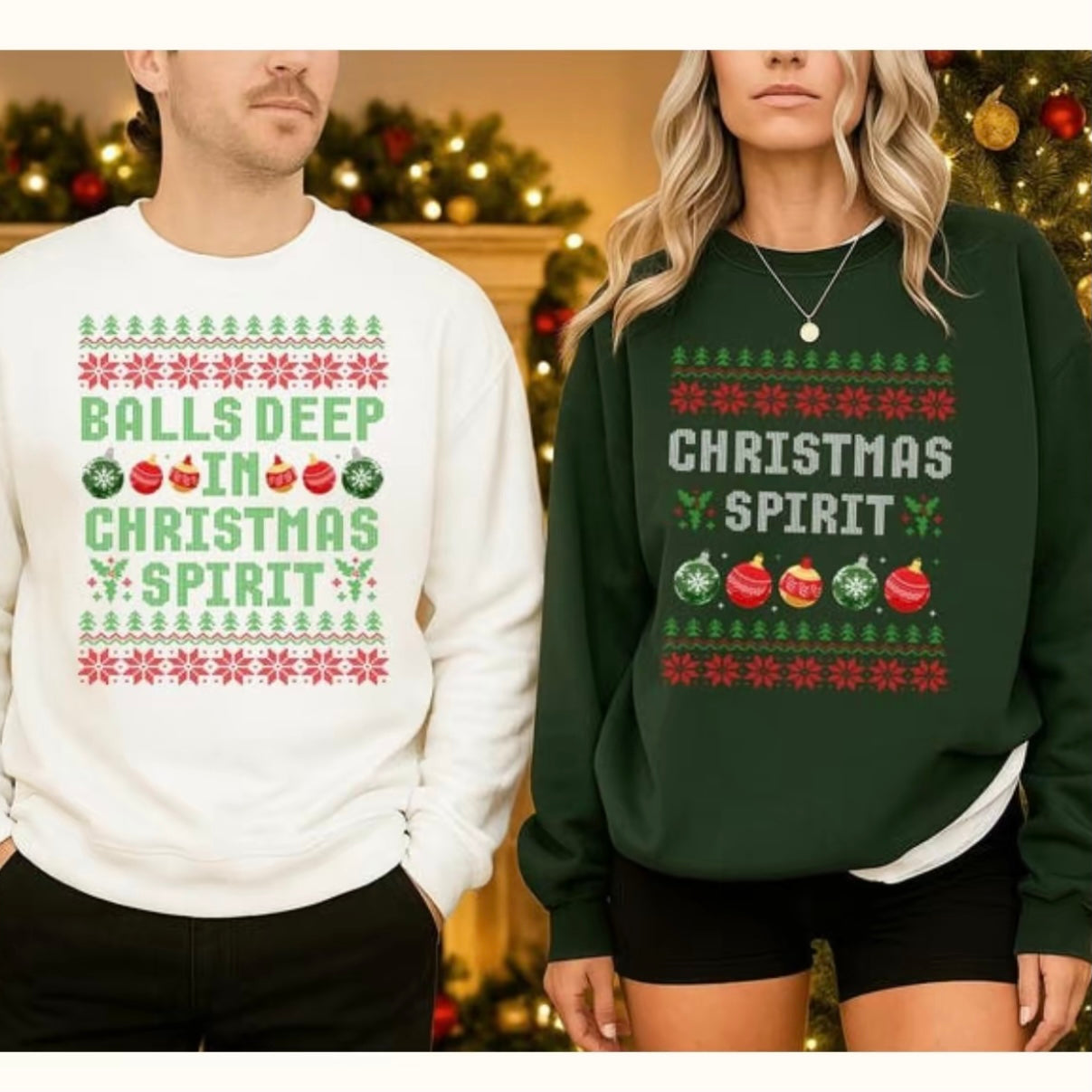 Funny Couple Christmas Spirit T-Shirt/Sweatshirt/Hoodie