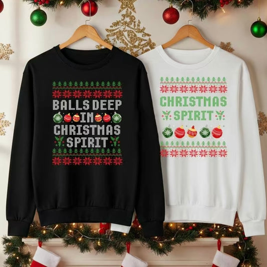 Funny Couple Christmas Spirit T-Shirt/Sweatshirt/Hoodie