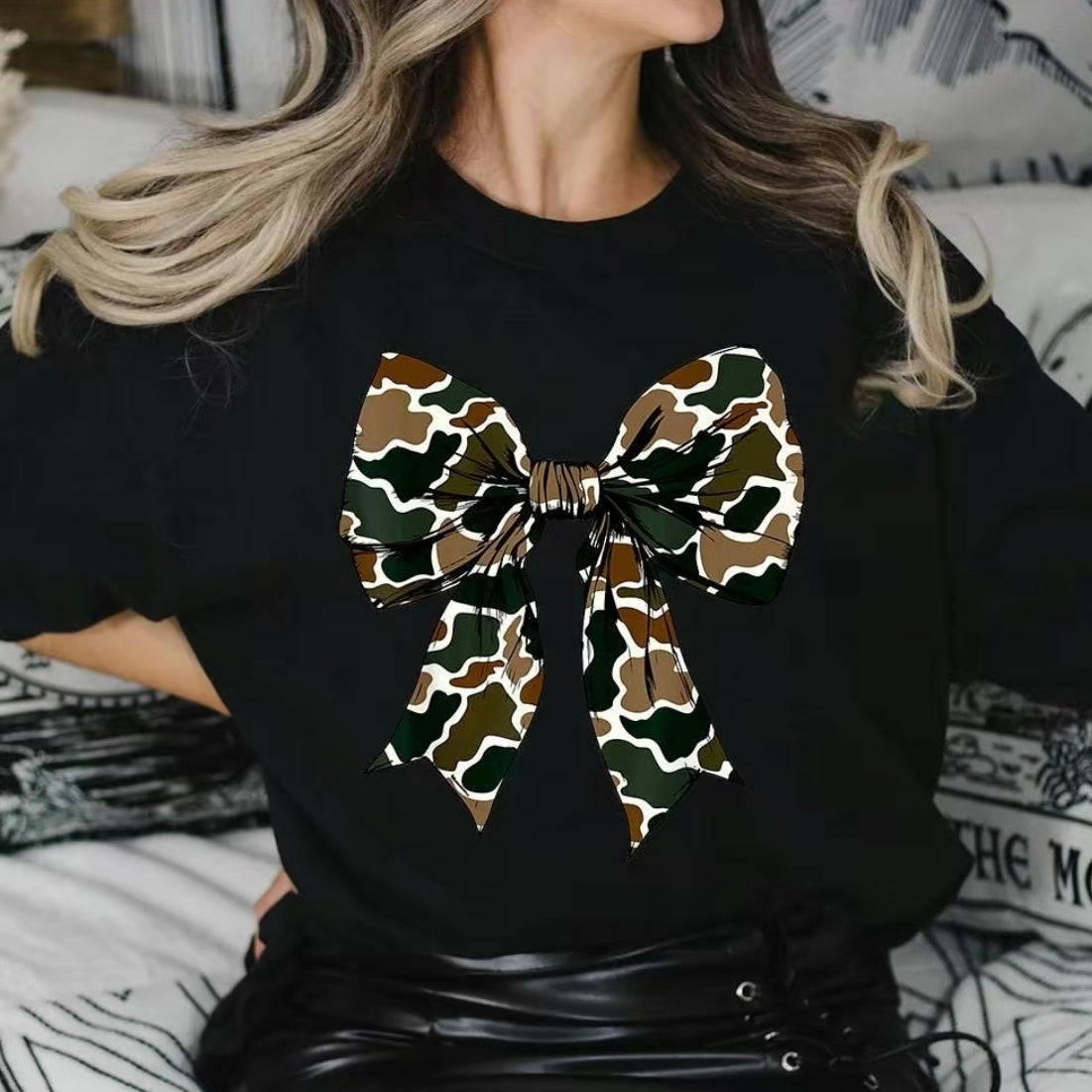 Camo Coquette Bow T-Shirt/Sweatshirt/Hoodie