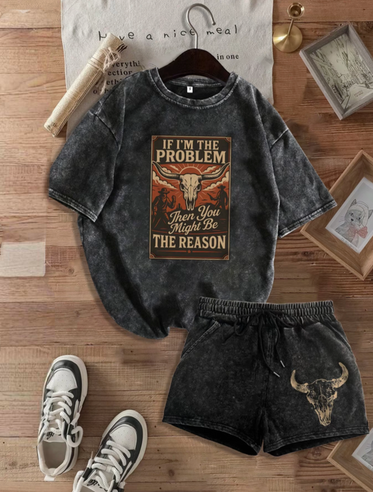 Vintage Cow Horn If I'm The Problem T-Shirt/Sweatshirt/Hoodie