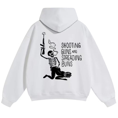 SHOOTING GUNS AND SPREADING BUNS Skull With Sexy Lady T-Shirt/Sweatshirt/Hoodie