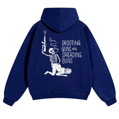 SHOOTING GUNS AND SPREADING BUNS Skull With Sexy Lady T-Shirt/Sweatshirt/Hoodie