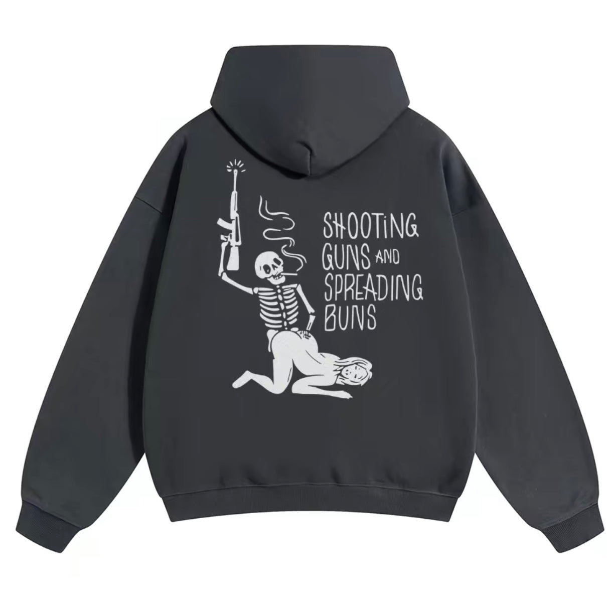 SHOOTING GUNS AND SPREADING BUNS Skull With Sexy Lady T-Shirt/Sweatshirt/Hoodie
