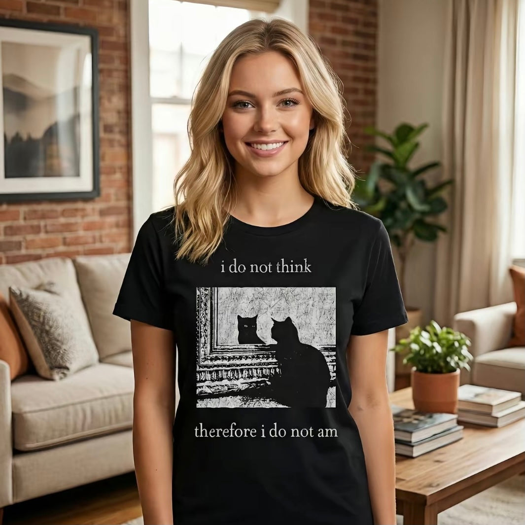 I Do Not Think Cat Funny Graphic 90s T-Shirt/Sweatshirt/Hoodie