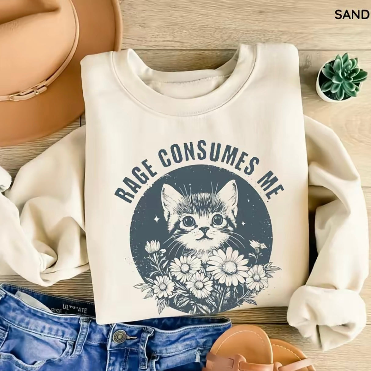 Rage Consumes Me Cute Cat T-Shirt/Sweatshirt/Hoodie