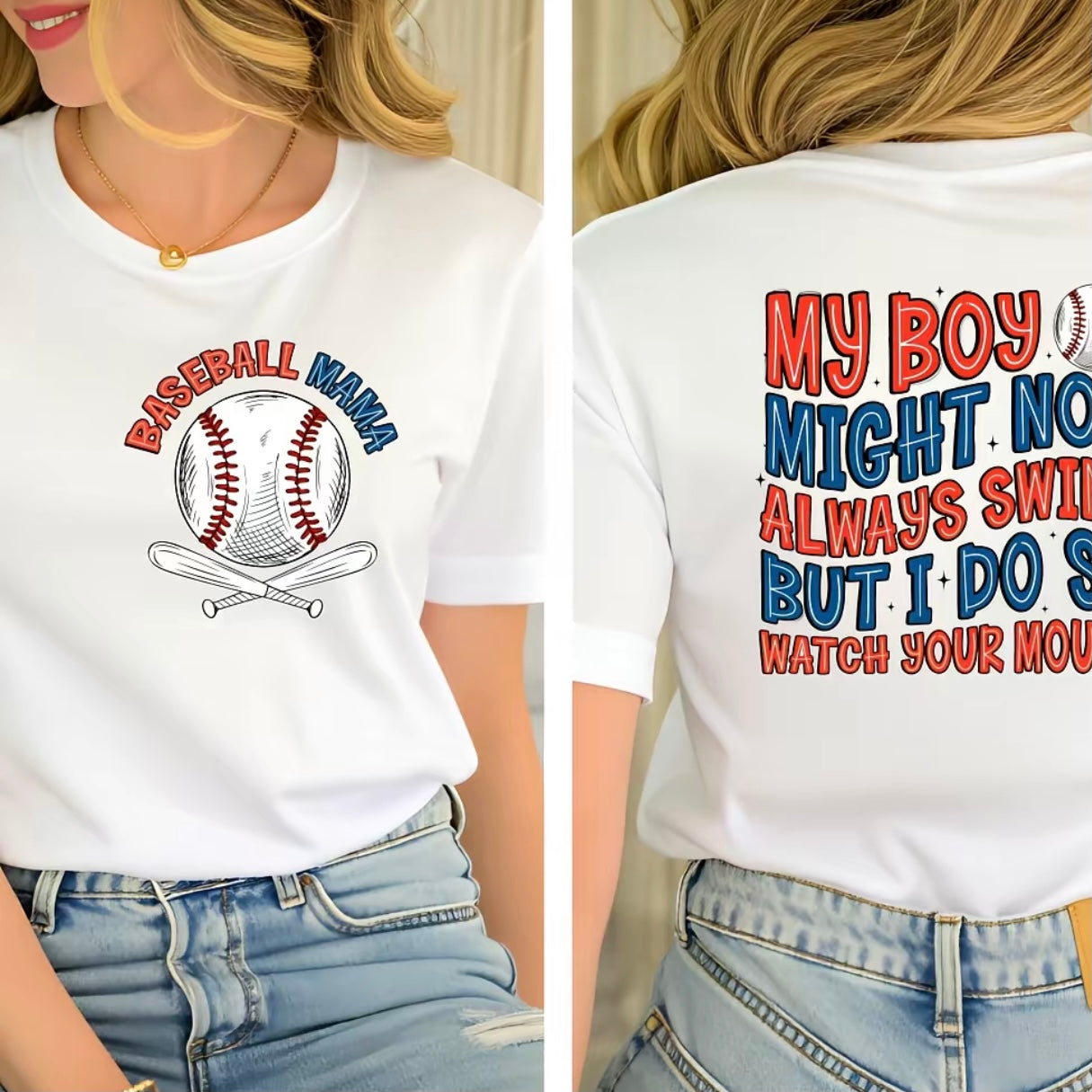 Baseball Mama My Boy/Girl Might Not Always Swing But I Do So Shirt/Sweatshirt/Hoodie