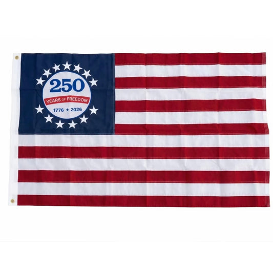 250th Anniversary USA Flag 3x5 Ft  Double-Sided Embroidered Flags
