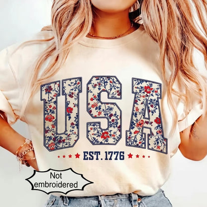 Colors Floral USA 4th of July Shirt/Sweatshirt/Hoodie