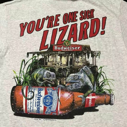 Budweiser Vintage Lizard Chameleon  Cowboy Bullfrogs 1990s Shirt/Sweatshirt/Hoodie