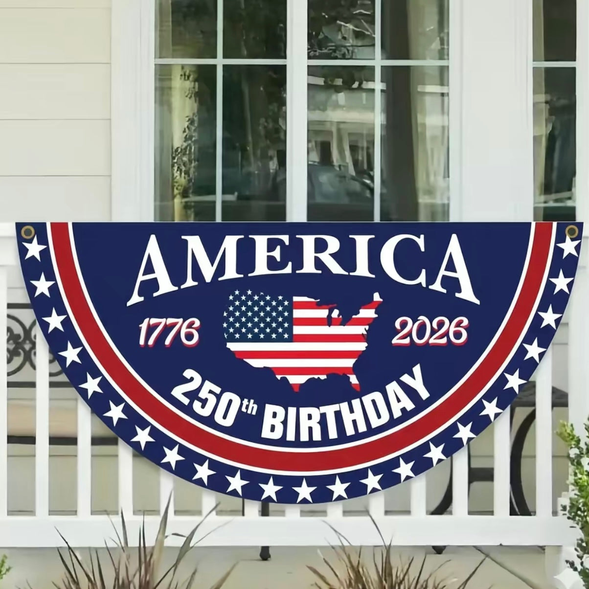 250th Anniversary USA Flag 1776-2026 Semicircular 3x5 Ft Flags