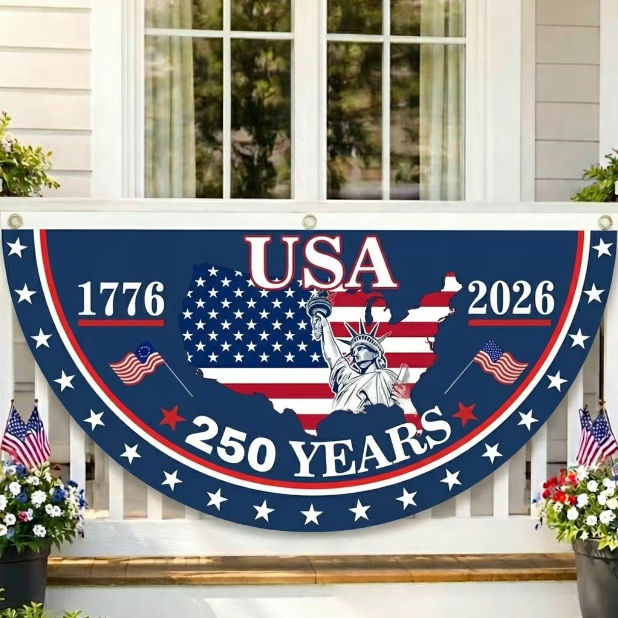 250th Anniversary USA Flag 1776-2026 Semicircular 3x5 Ft Flags