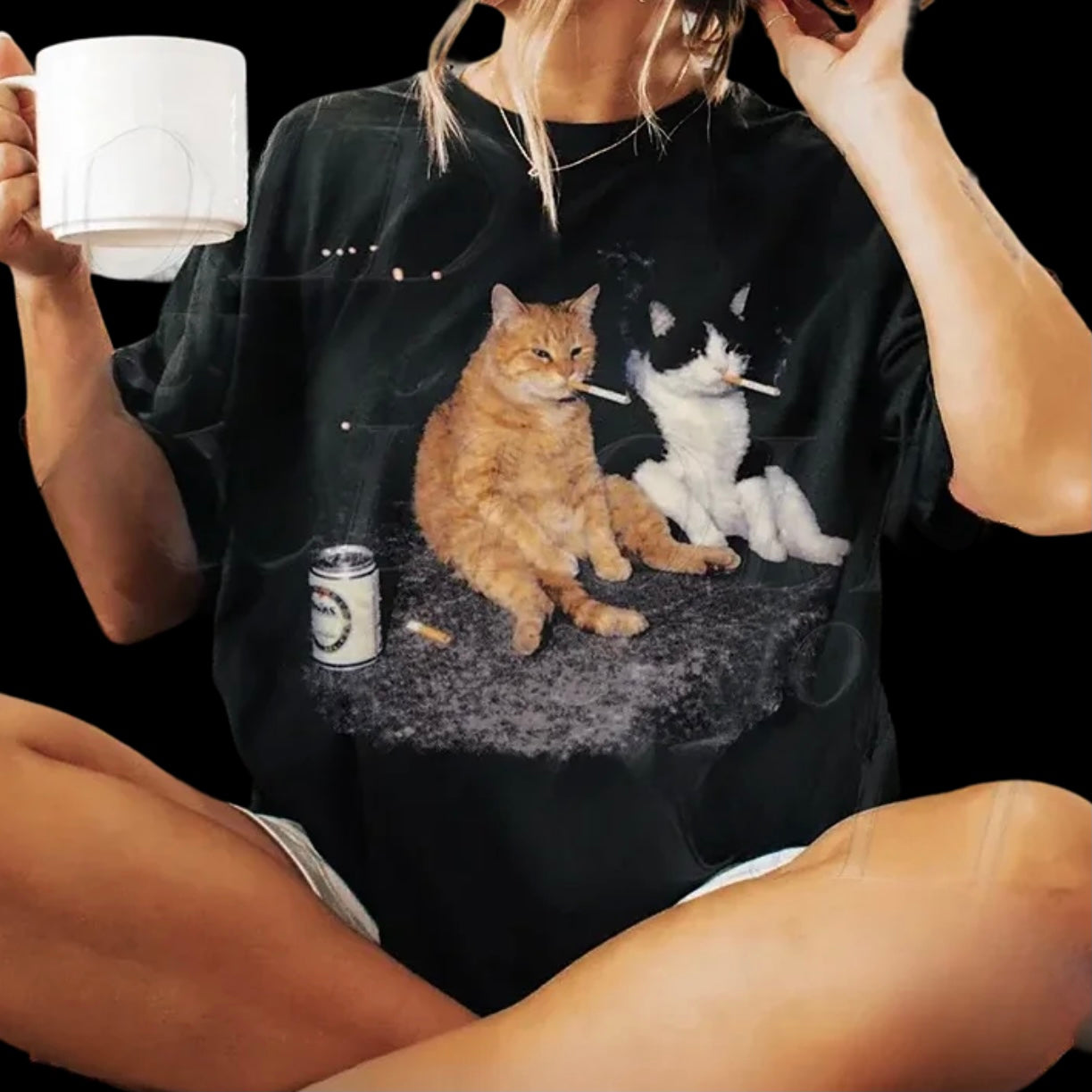 Vintage Smoking Cats Shirt/Sweatshirt/Hoodie