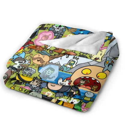 Adventure Time Pattern Flannel Blanket