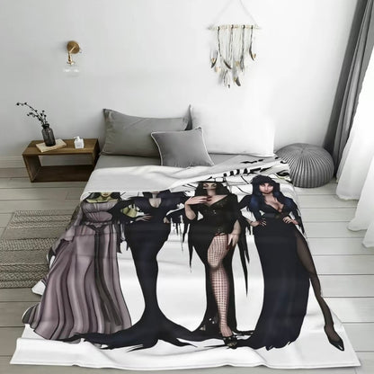 Elviras Mistress of The Dark Pattern Flannel Blanket