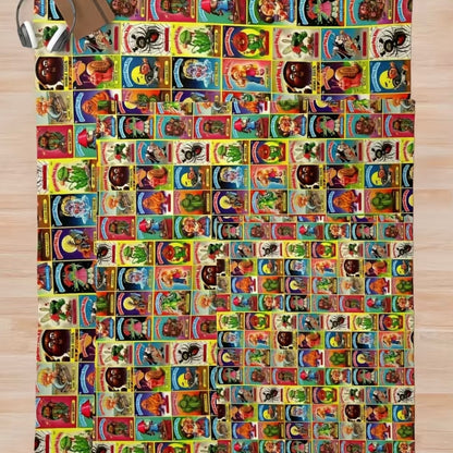 Garbage Pail Kids Trading Card Collage Pattern Flannel Blanket